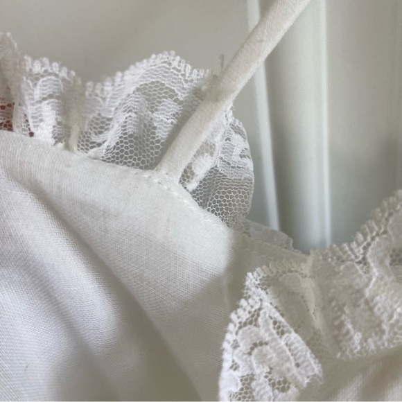 Vintage Candi Jones Lace Cottage Slip Dress Embroidered Prairie Floral Size 7 - Picture 12 of 14